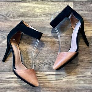 Jeffrey Campbell x Free People Solitaire Stiletto Heels Black and Tan